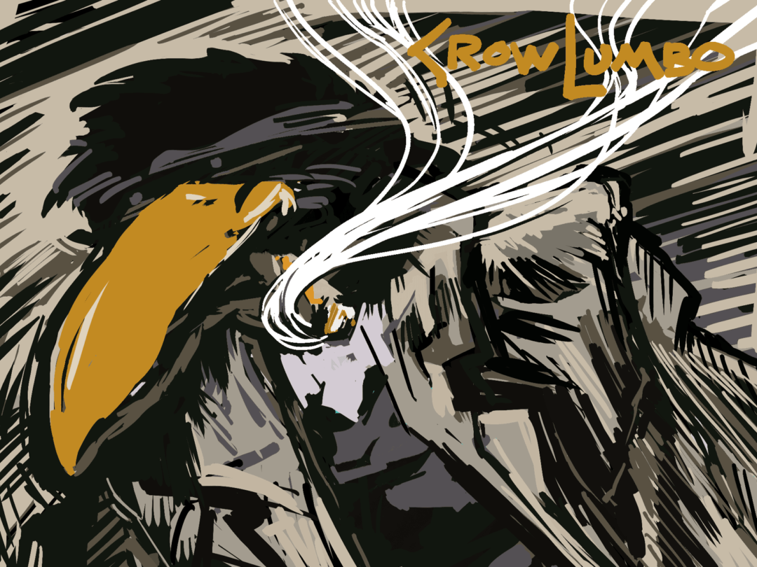 He's a crow, and he dresses like Columbo Crowlumbo