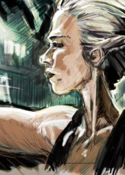 Adventuress in old library Tomb Raider